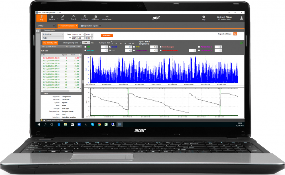 Laptop with BCE windows app